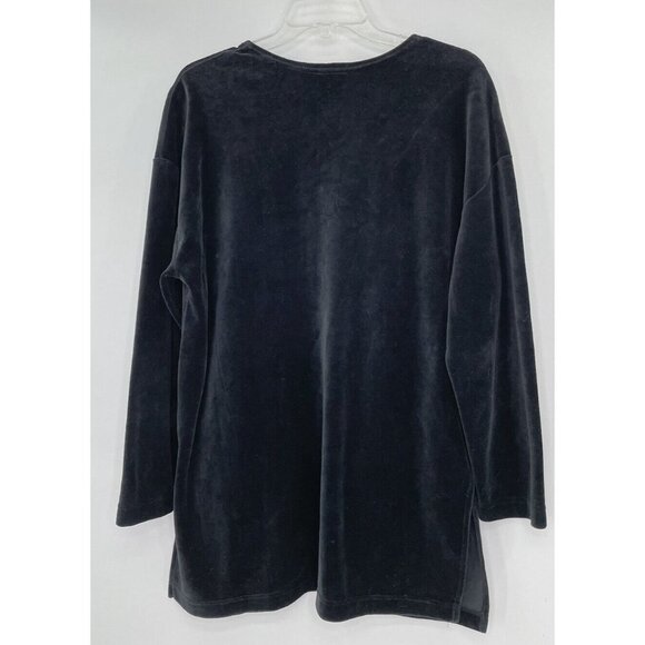 Liz & Me Women’s Vintage Velour Black Button Up Cardigan With Pockets Size Small - Picture 2 of 9